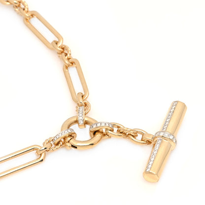 David Yurman 18K Yellow Gold Diamond Lexington Chain Toggle Necklace 5 of 7