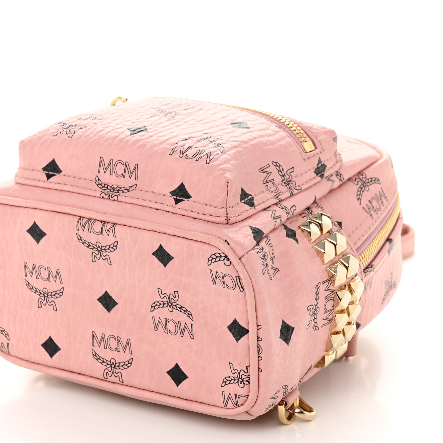 MCM Visetos Side Stud X-Mini Stark Backpack Soft Pink 9 of 9