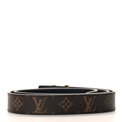 Louis Vuitton Calfskin Monogram 30mm LV Initiales Reversible Belt 65 26 Black 2 of 6