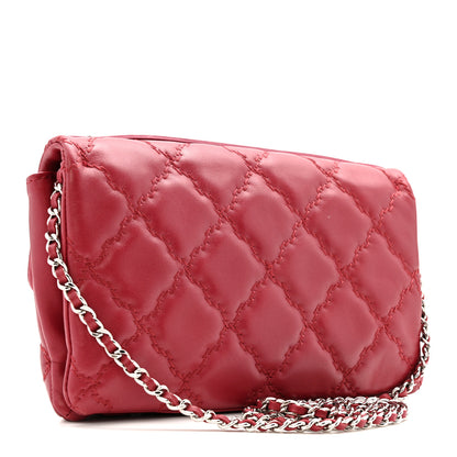 Chanel Calfskin Quilted Double Stitch Hamptons Clutch with Chain Red Red 3 of 14