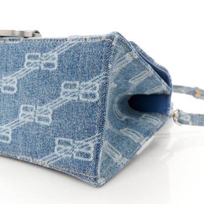 Balenciaga Denim BB Monogram Small Hourglass Top Handle Bag Blue 10 of 10