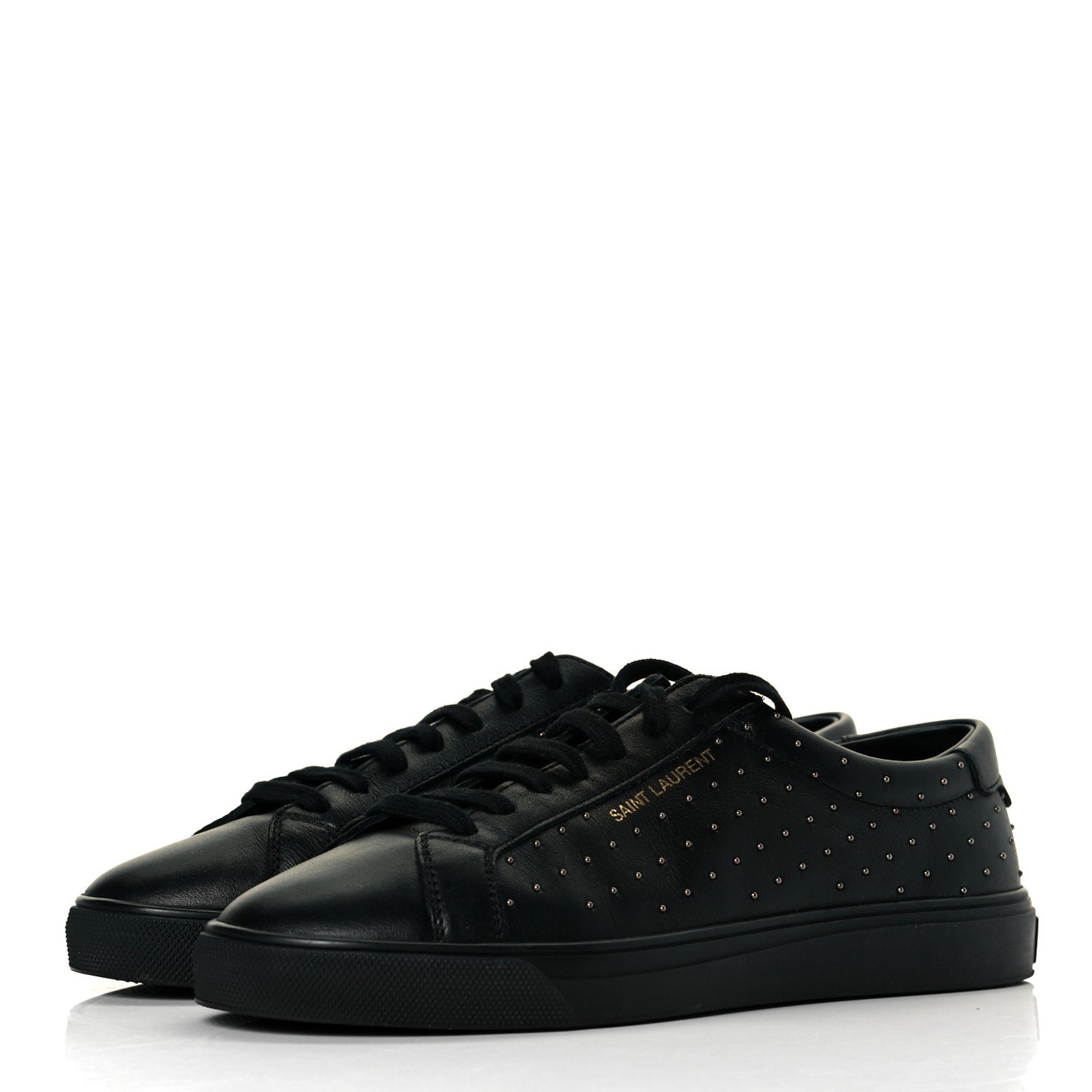 Calfskin Womens Andy Pearl Low Top Sneakers 36.5 Black