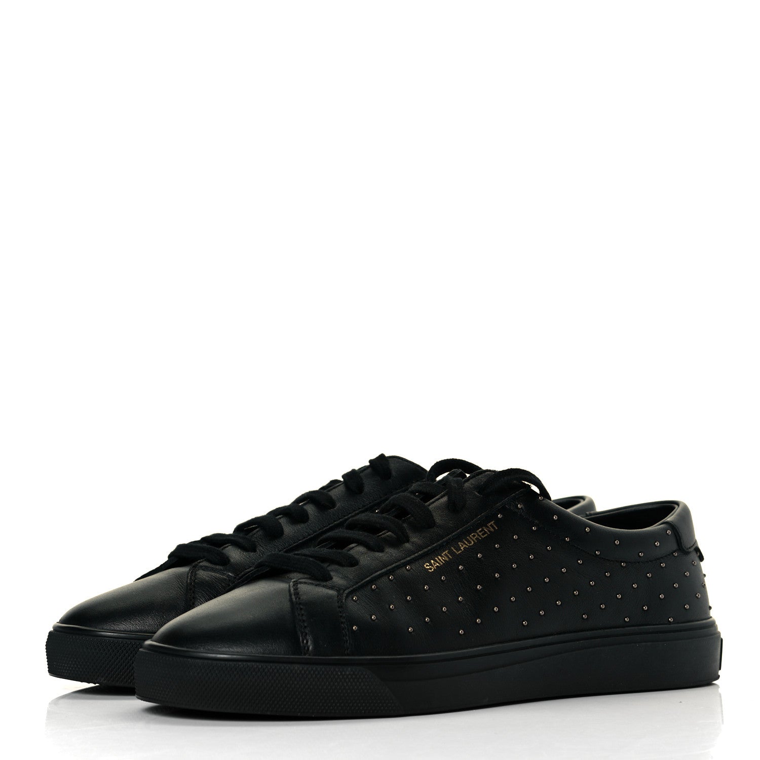 Saint Laurent Calfskin Womens Andy Pearl Low Top Sneakers 36.5 Black 4 of 9