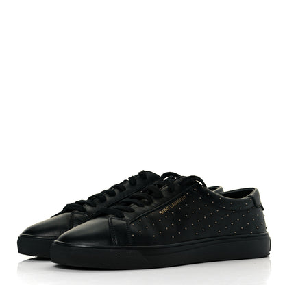 Saint Laurent Calfskin Womens Andy Pearl Low Top Sneakers 36.5 Black 4 of 9