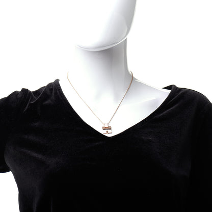 Hermes Rose Gold Plated Lacquered Eileen Pendant Necklace Rose Dragee 2 of 6