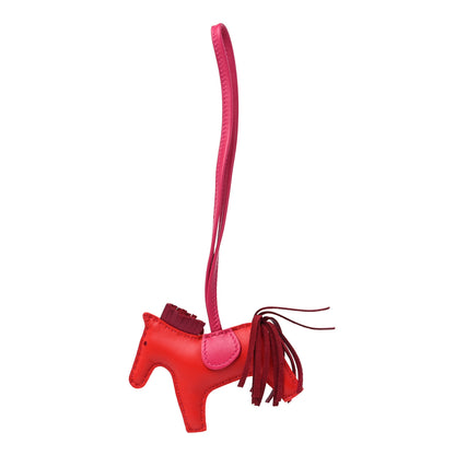 Hermes Milo Lambskin Grigri Rodeo Horse Bag Charm PM Rouge Indien Rubis Rose Mexico 1 of 4