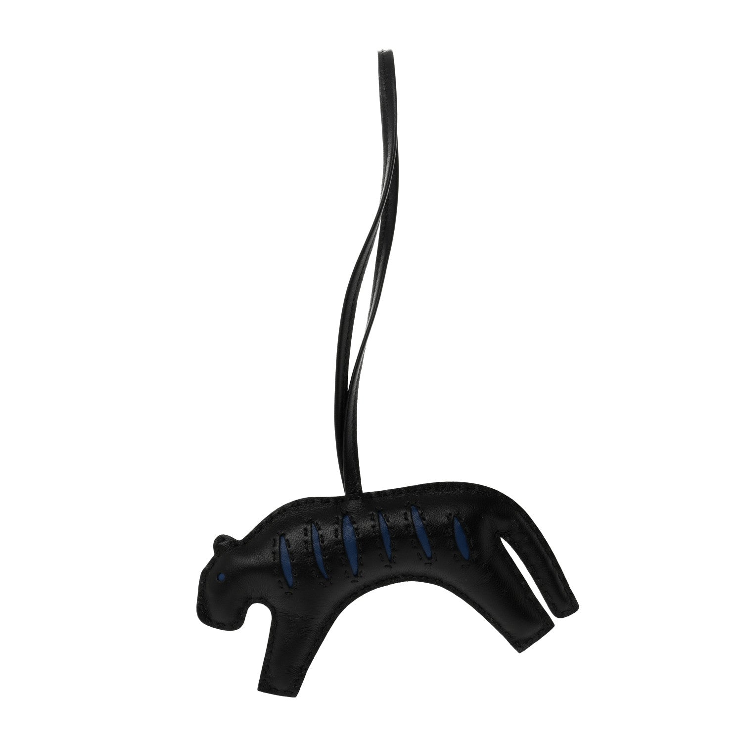 Hermes Milo Lambskin Rooroo Bag Charm Black Bleu de Malte 1 of 4