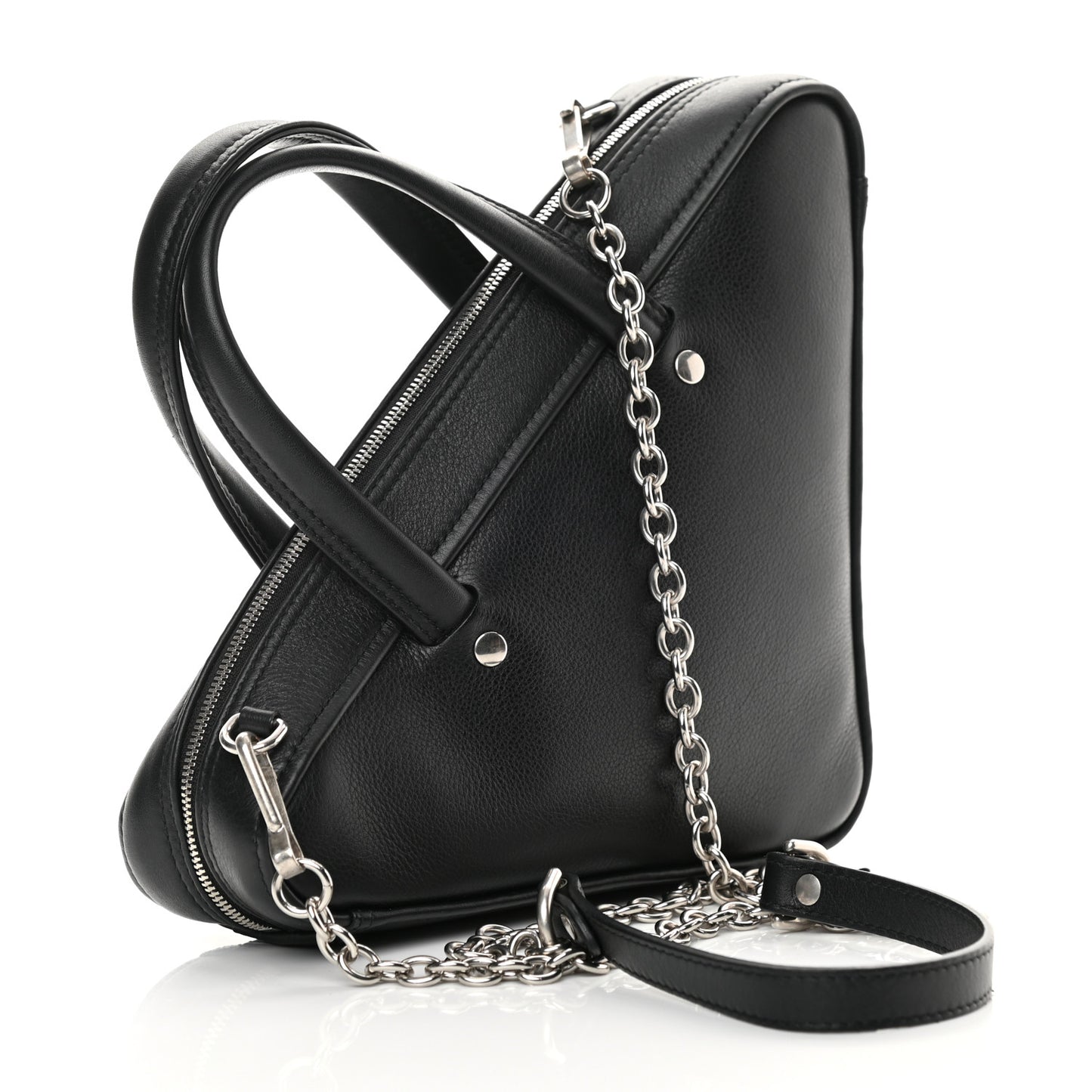 Calfskin XS Triangle Chain Duffle Black