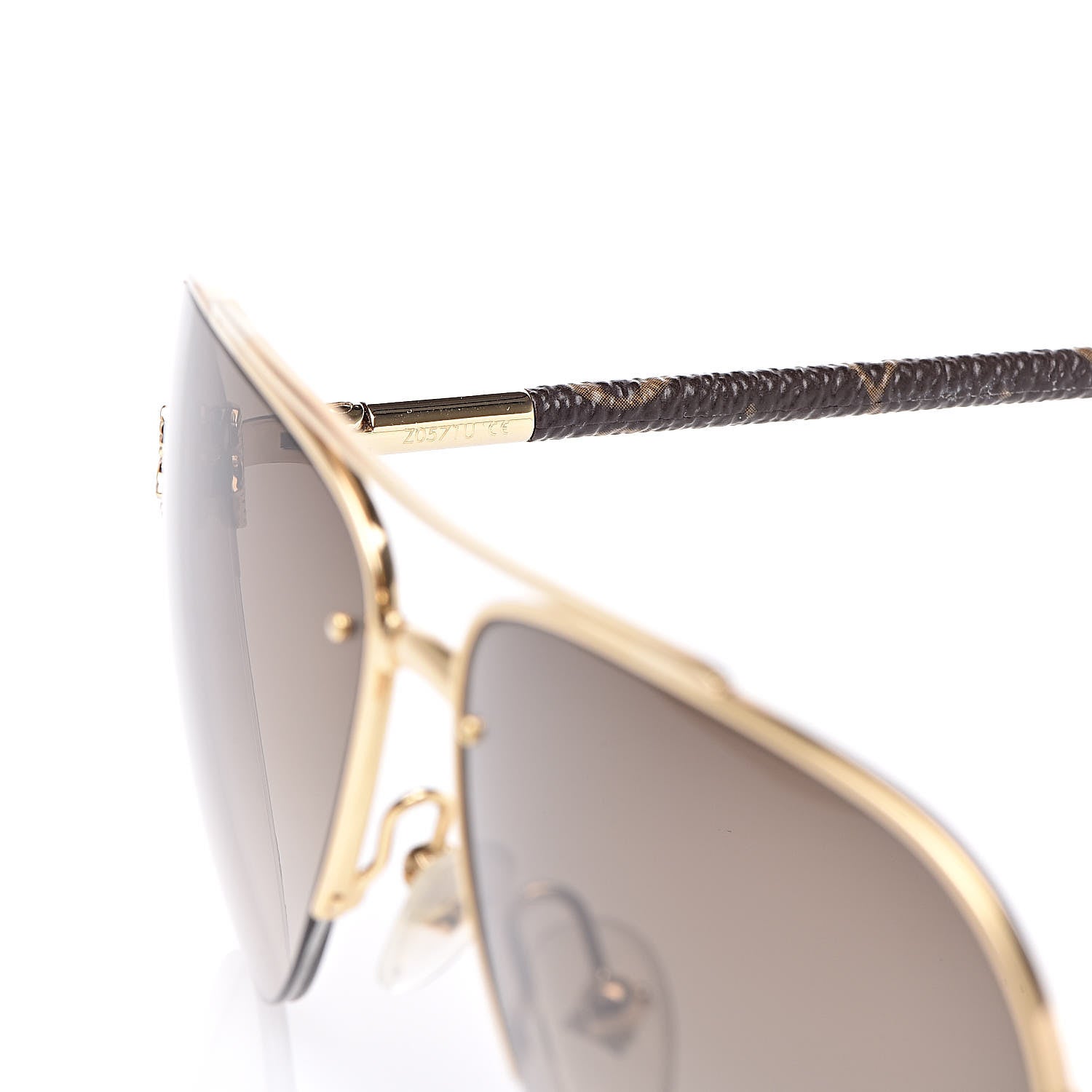 Louis Vuitton Monogram Petite Viola Pilote Aviator Sunglasses Z0571U Brown 5 of 7