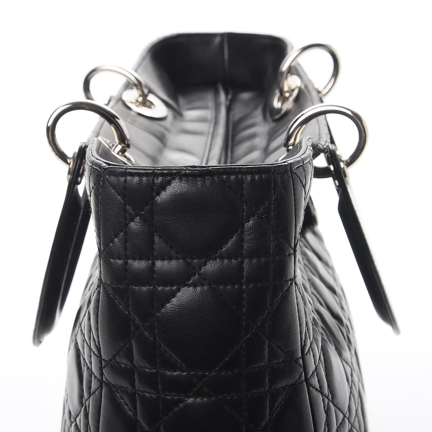 Christian Dior Lambskin Cannage Large Lady Dior Black 10 of 12