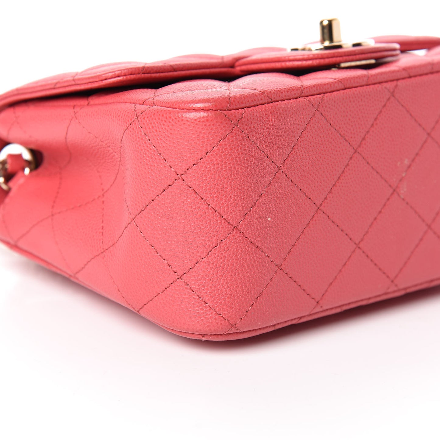 Caviar Quilted Mini Square Flap Dark Pink