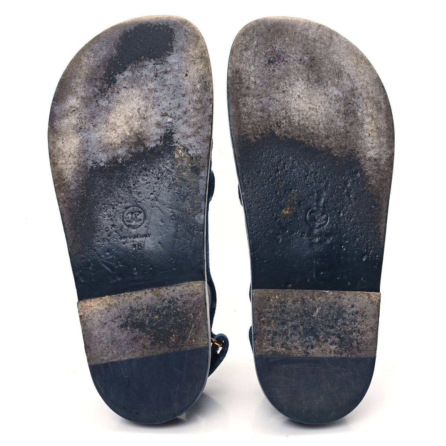 Printed Denim CC Dad Sandals 38 Dark Blue