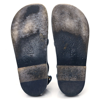 Chanel Printed Denim CC Dad Sandals 38 Dark Blue 6 of 10
