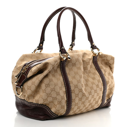 Gucci Monogram Horsebit Nail Medium Boston Brown 2 of 9