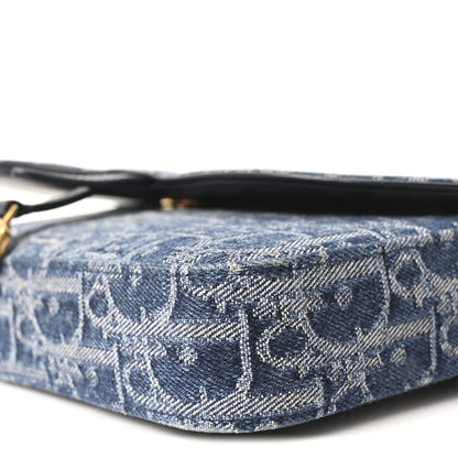 Christian Dior Oblique Denim Saddle Chain Long Wallet Blue 9 of 9