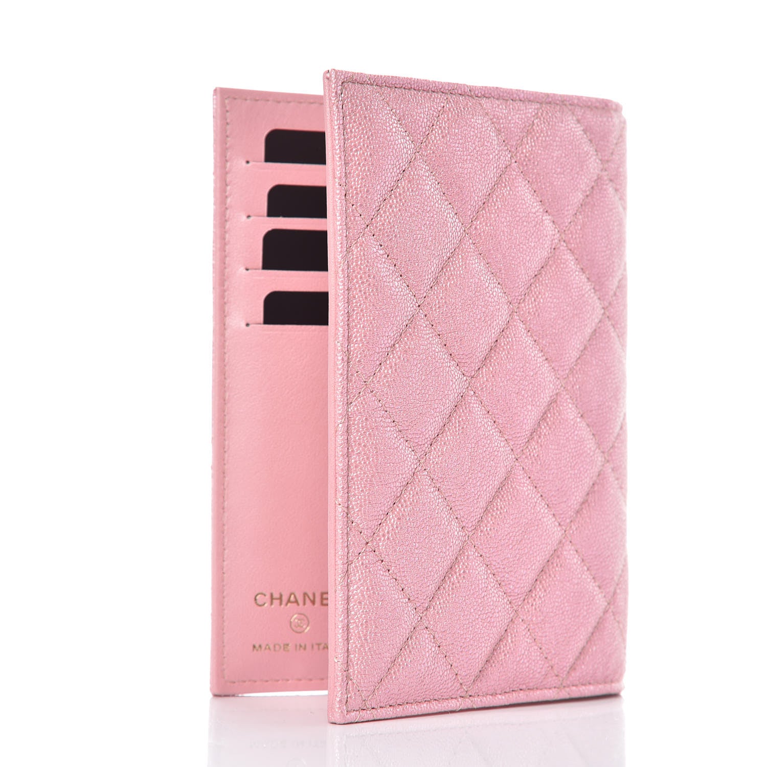 Chanel Iridescent Caviar Quilted Passport Holder Pink 3 of 8