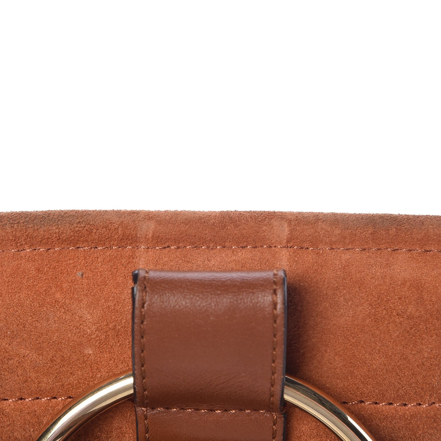 Suede Calfskin Mini Faye Bracelet Bag Tobacco
