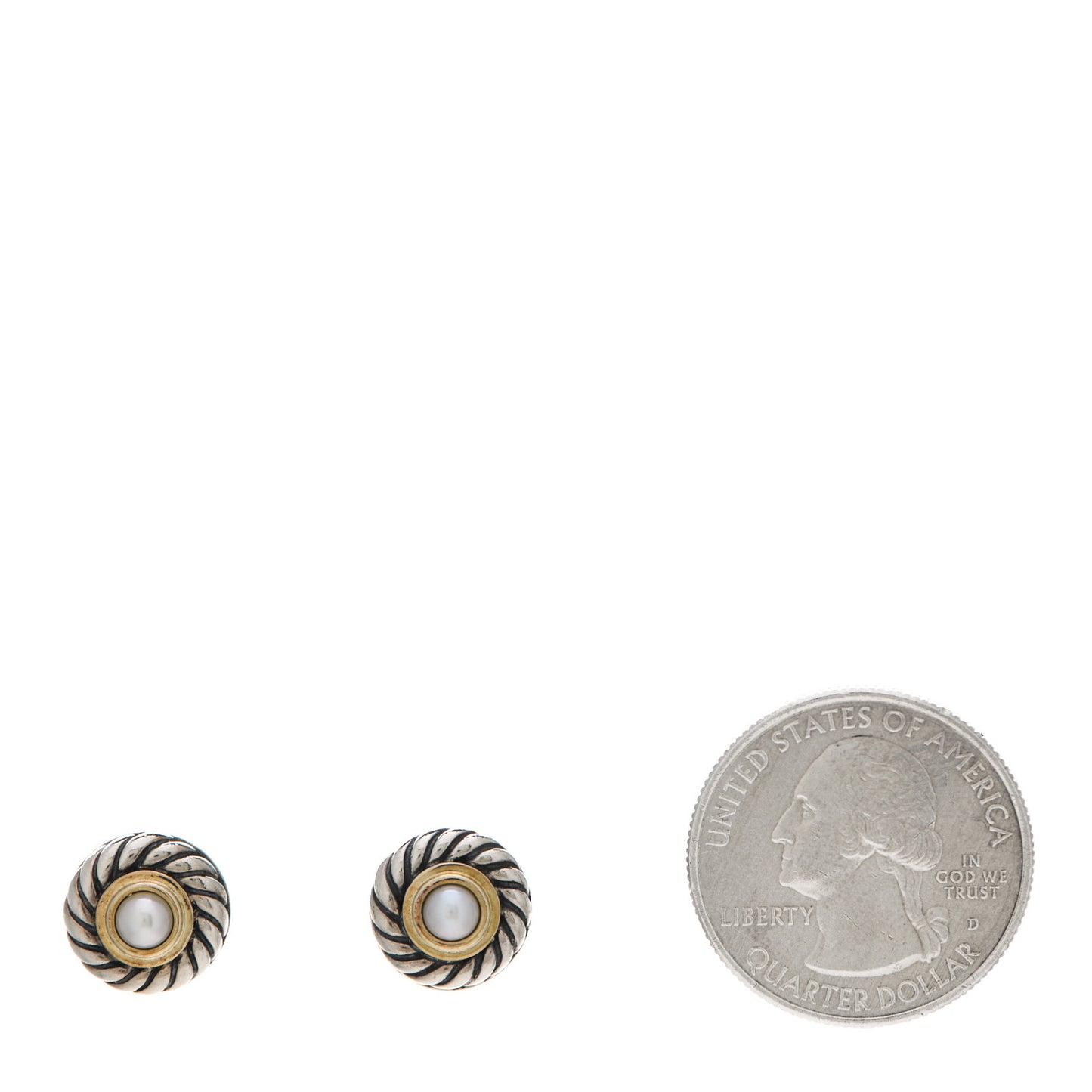 Sterling Silver 14K Yellow Gold Pearl Cookie Earrings