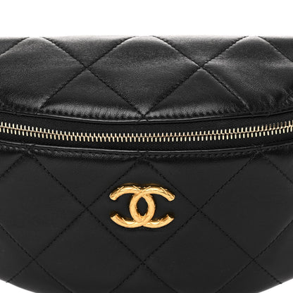 Chanel Lambskin Enamel Quilted Waist Bag Black 8 of 10