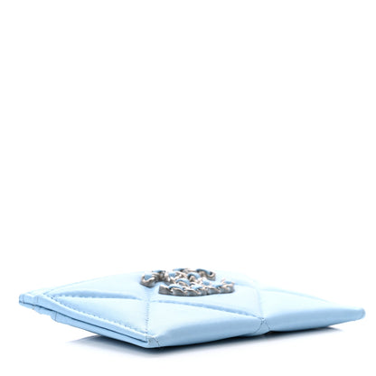 Chanel Lambskin Quilted Chanel 19 Card Holder Light Blue 5 of 11