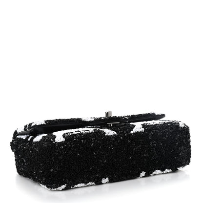 Chanel Sequin Mini Rectangular Flap Black White 4 of 9
