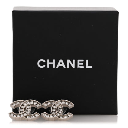 Chanel Crystal CC Earrings Silver 5 of 5