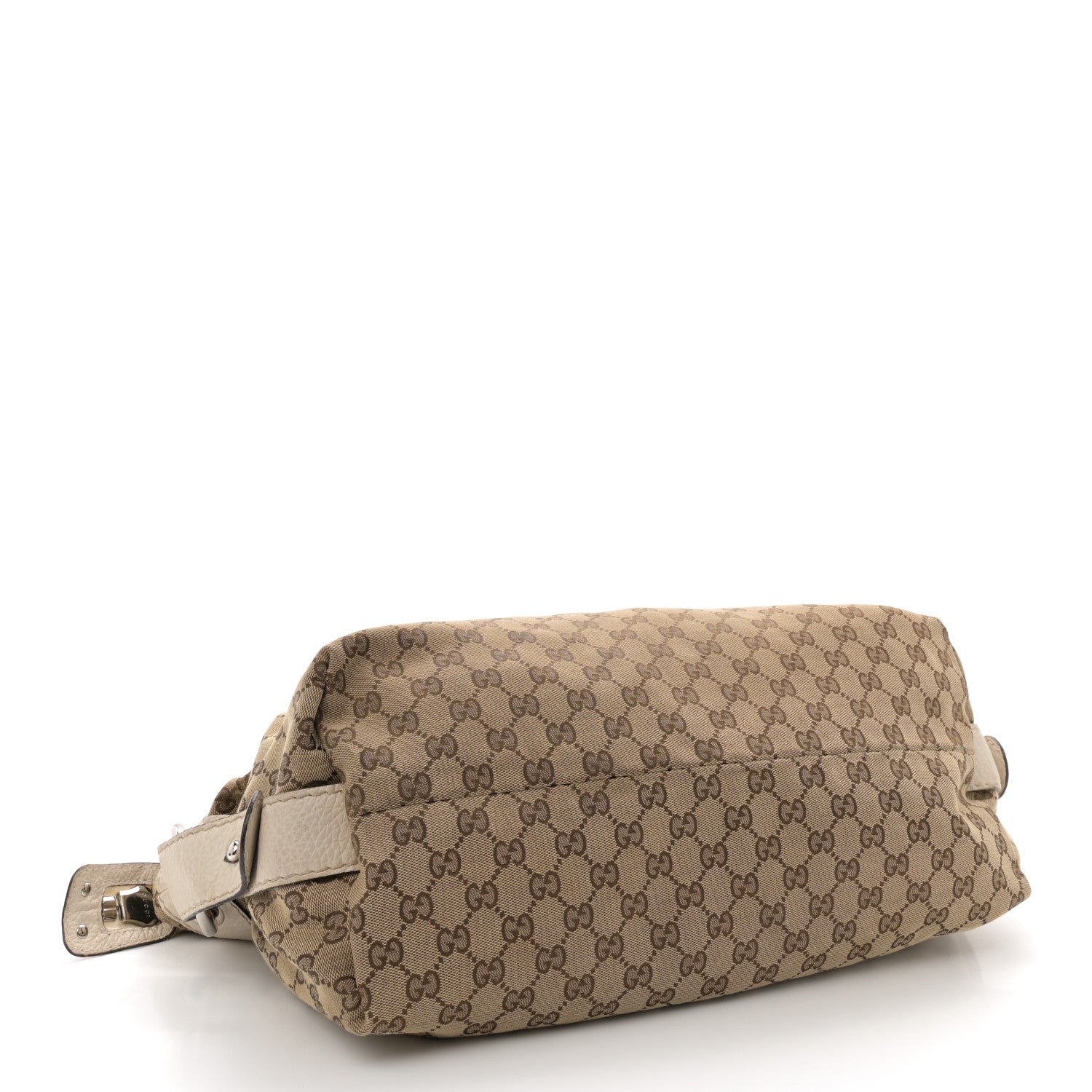Gucci Monogram Bamboo Bar Tassel Shoulder Bag White 4 of 16