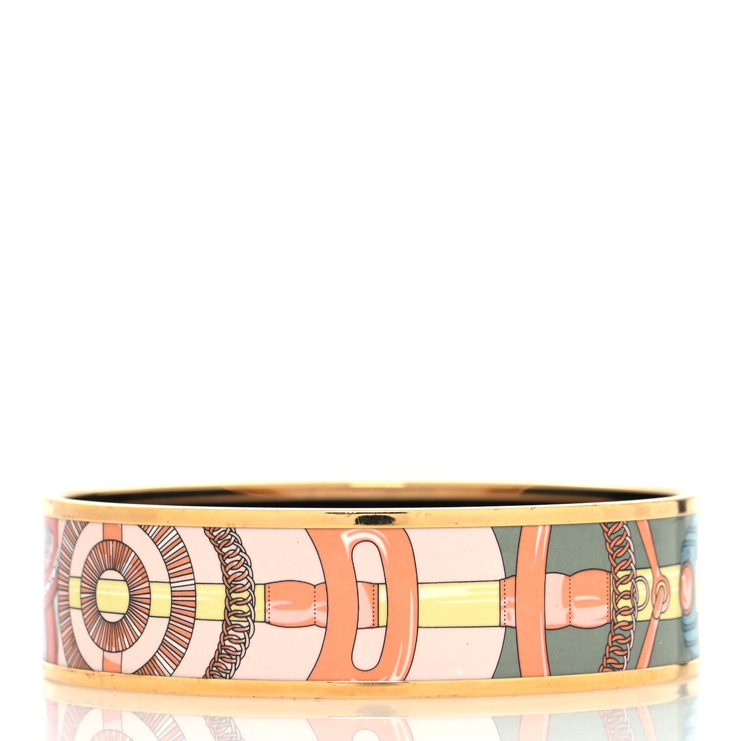 Enamel Printed Wide Cavald'Or Bracelet 65 Romantique