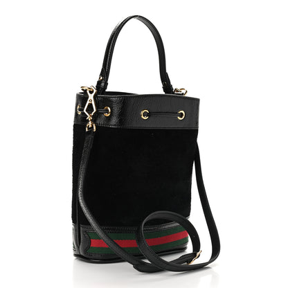 Gucci Suede Patent Web Small Ophidia Bucket Bag Black 3 of 12