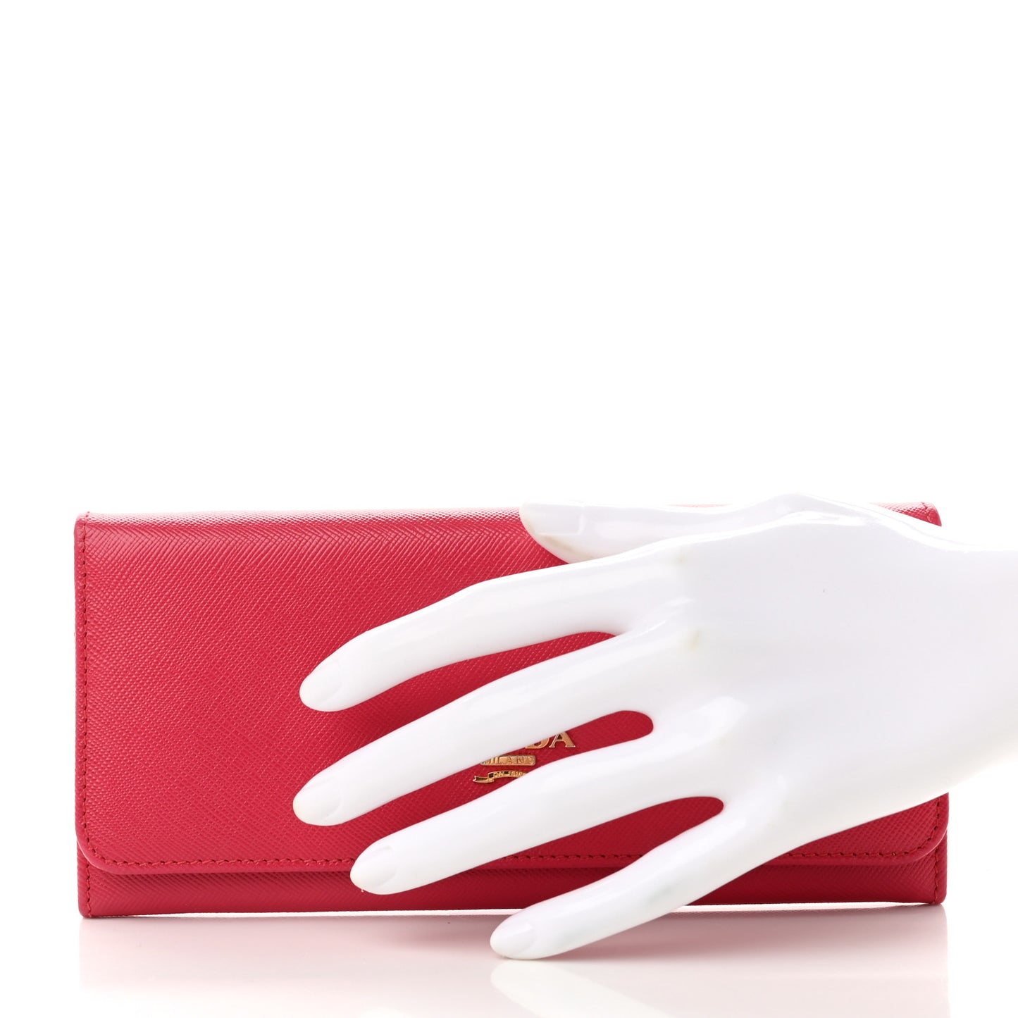 Saffiano Metal Continental Flap Wallet Peonia