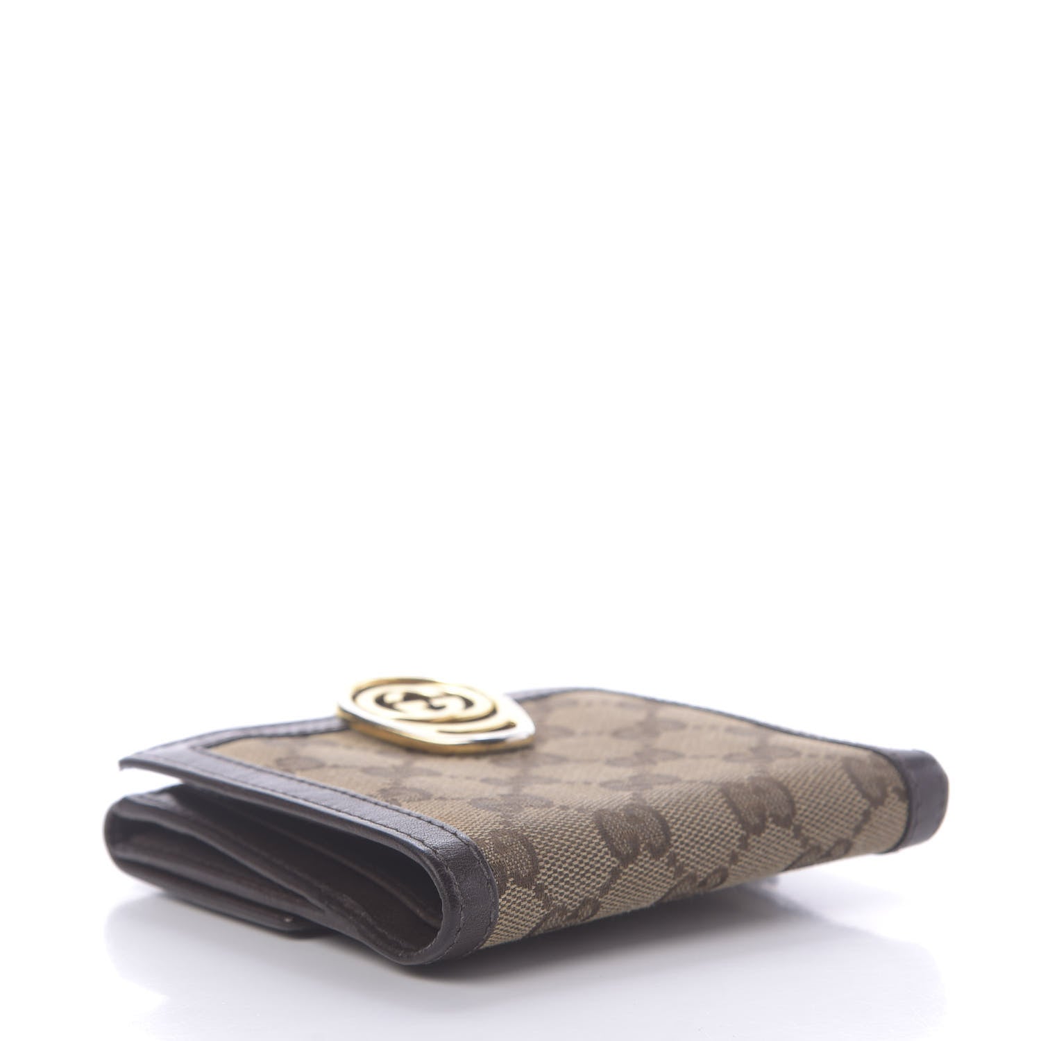 Gucci Monogram Interlocking Icon French Flap Wallet Brown 4 of 13