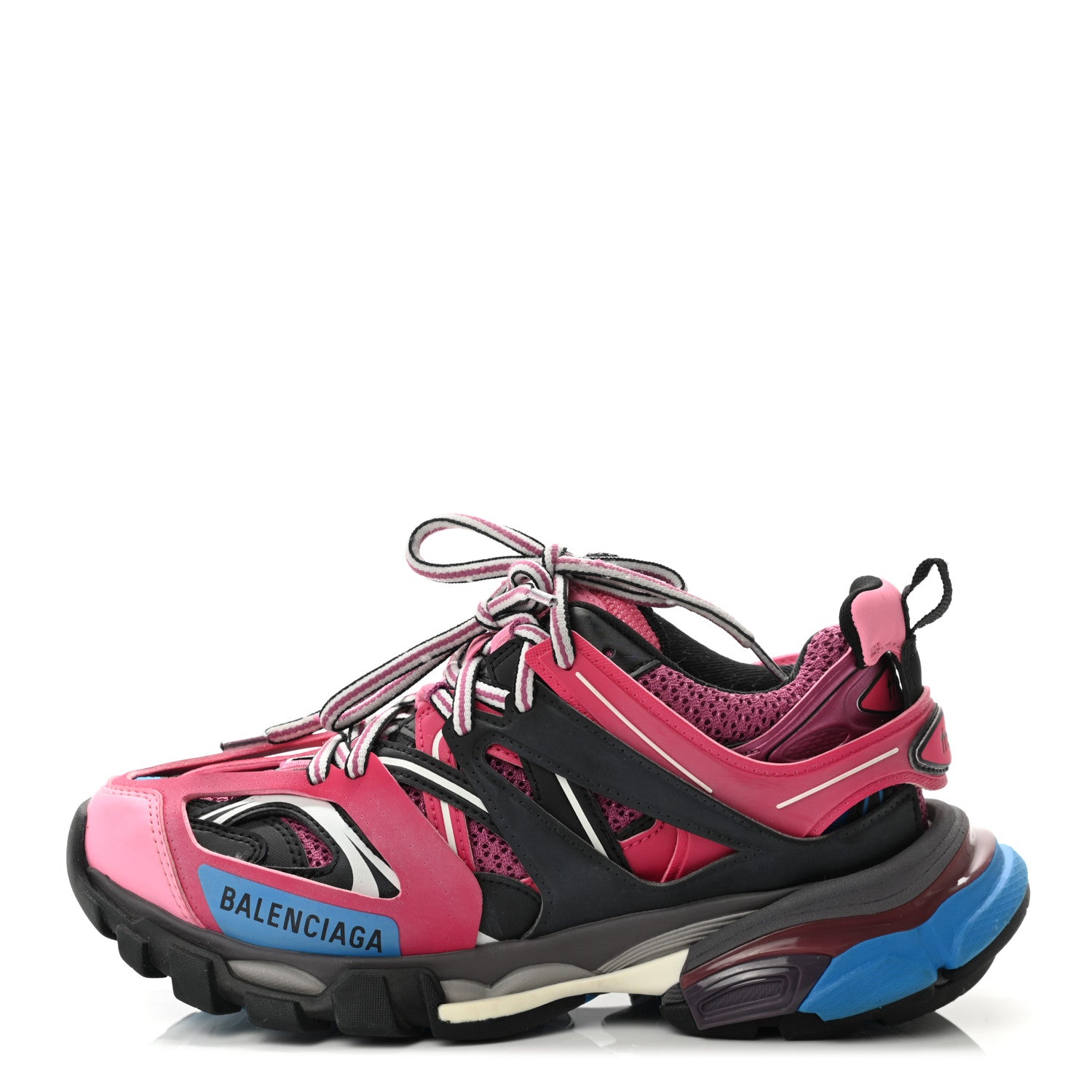 Balenciaga Mesh Nylon Metallic Fabric Womens Track Sneakers 36 Pink Blue 1 of 11