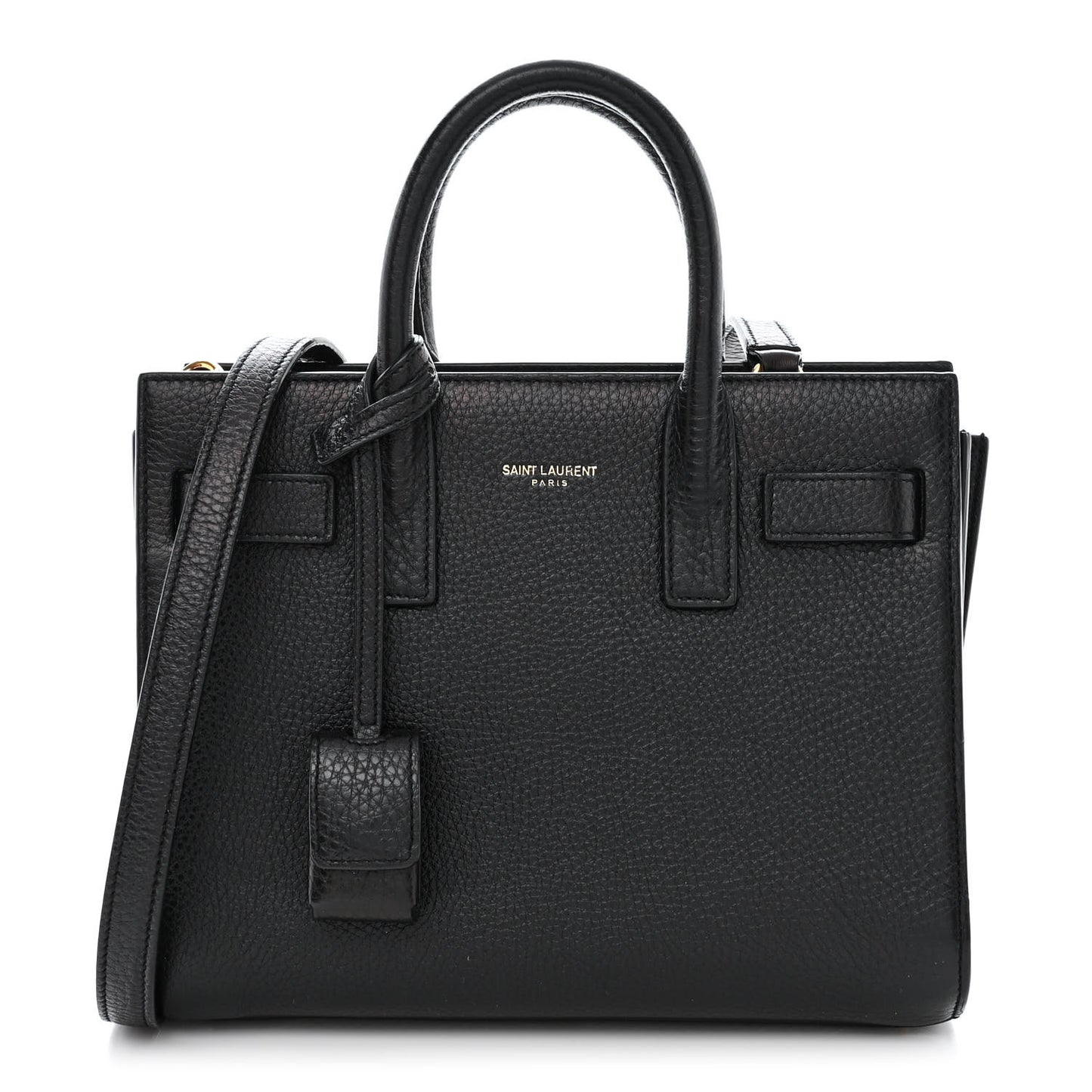 Grained Calfskin Nano Sac De Jour Black