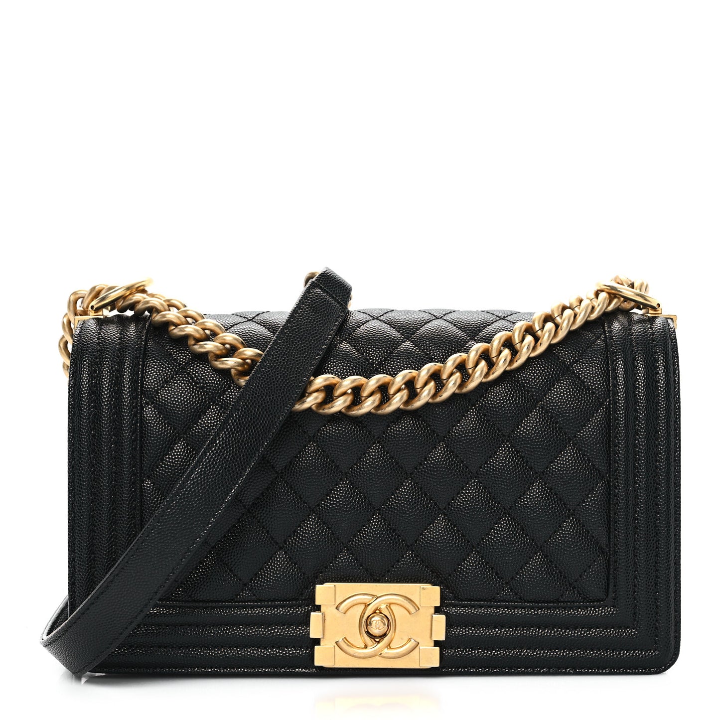 Caviar Quilted Medium Boy Flap Black