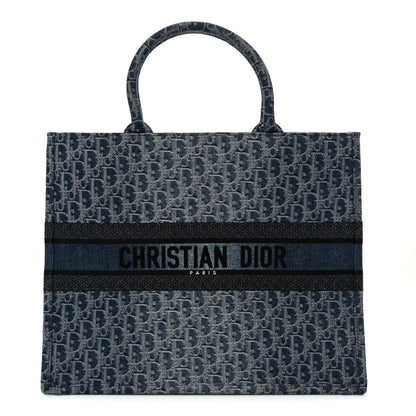 Christian Dior Oblique Denim Large Book Tote Blue 1 of 11