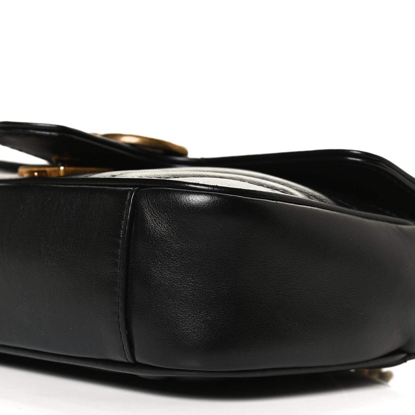 Calfskin Matelasse Mini GG Marmont Shoulder Bag Black
