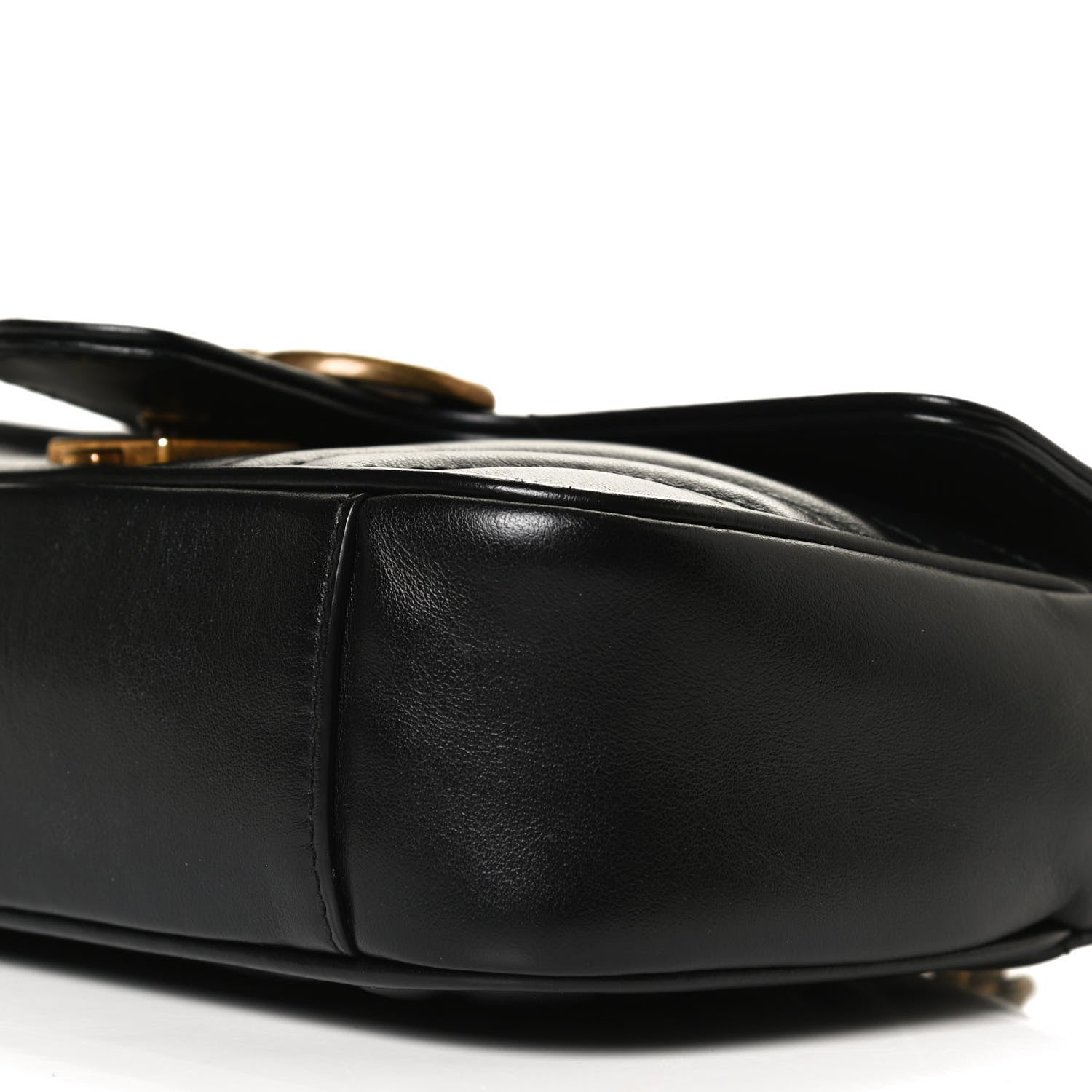 Gucci Calfskin Matelasse Mini GG Marmont Shoulder Bag Black 11 of 14