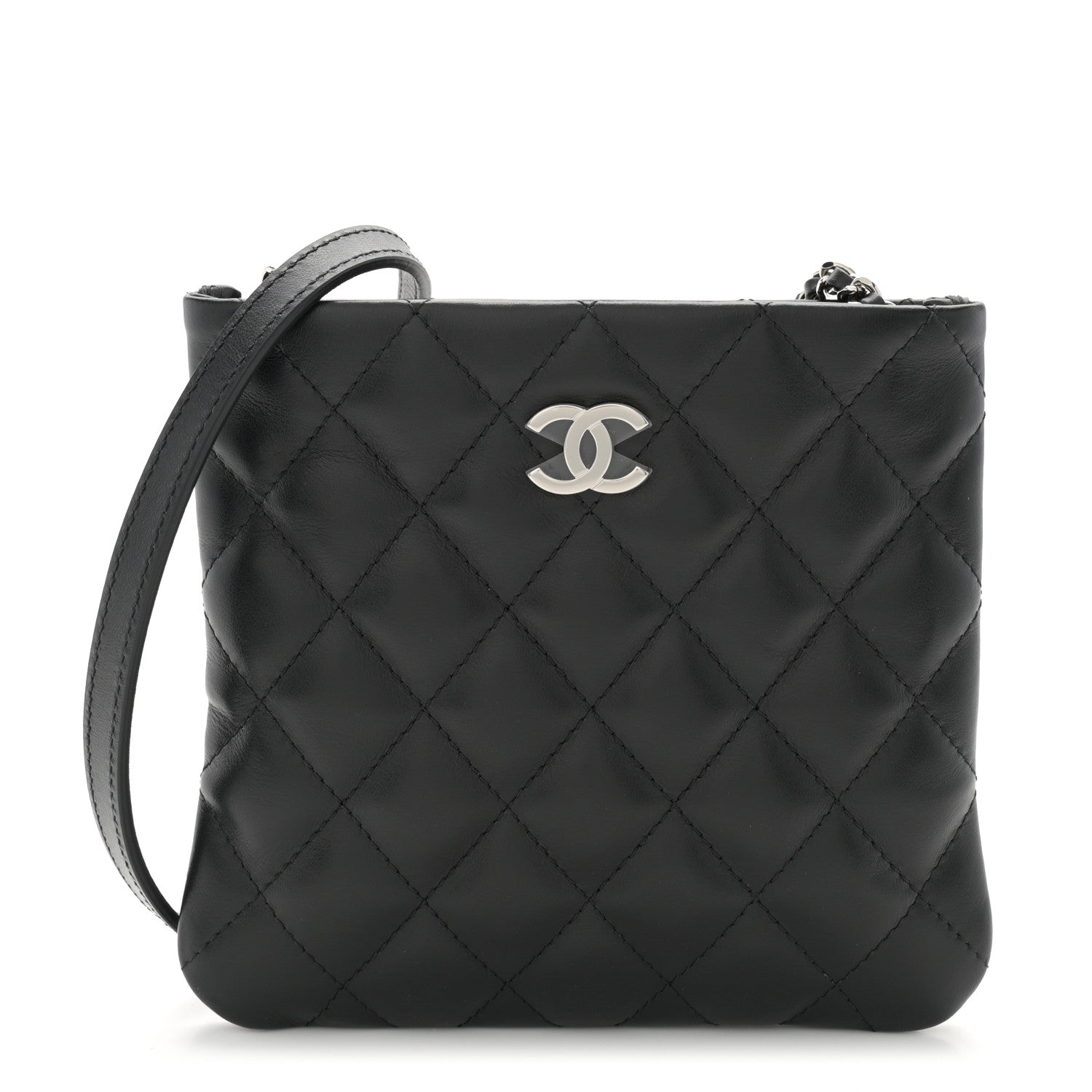 Chanel Lambskin Quilted Crossbody Bag Black 1 of 10