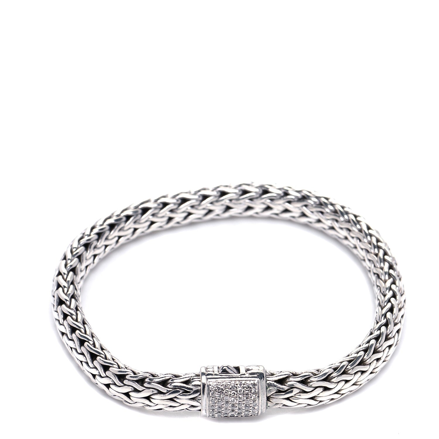 John Hardy Sterling Silver Diamond 7mm Classic Chain Bracelet 2 of 7