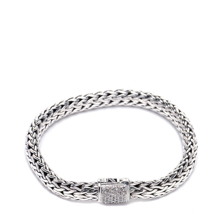 John Hardy Sterling Silver Diamond 7mm Classic Chain Bracelet 2 of 7