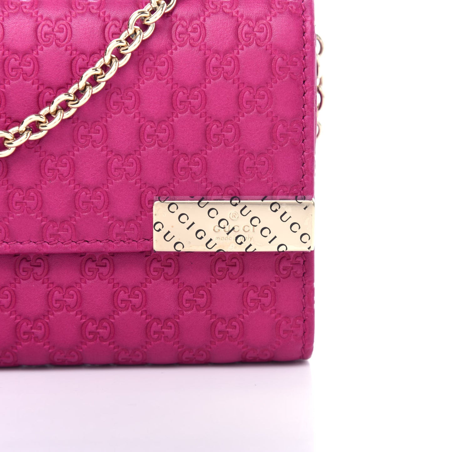 Soft Microguccissima Dice Chain Wallet Bright Bouganville