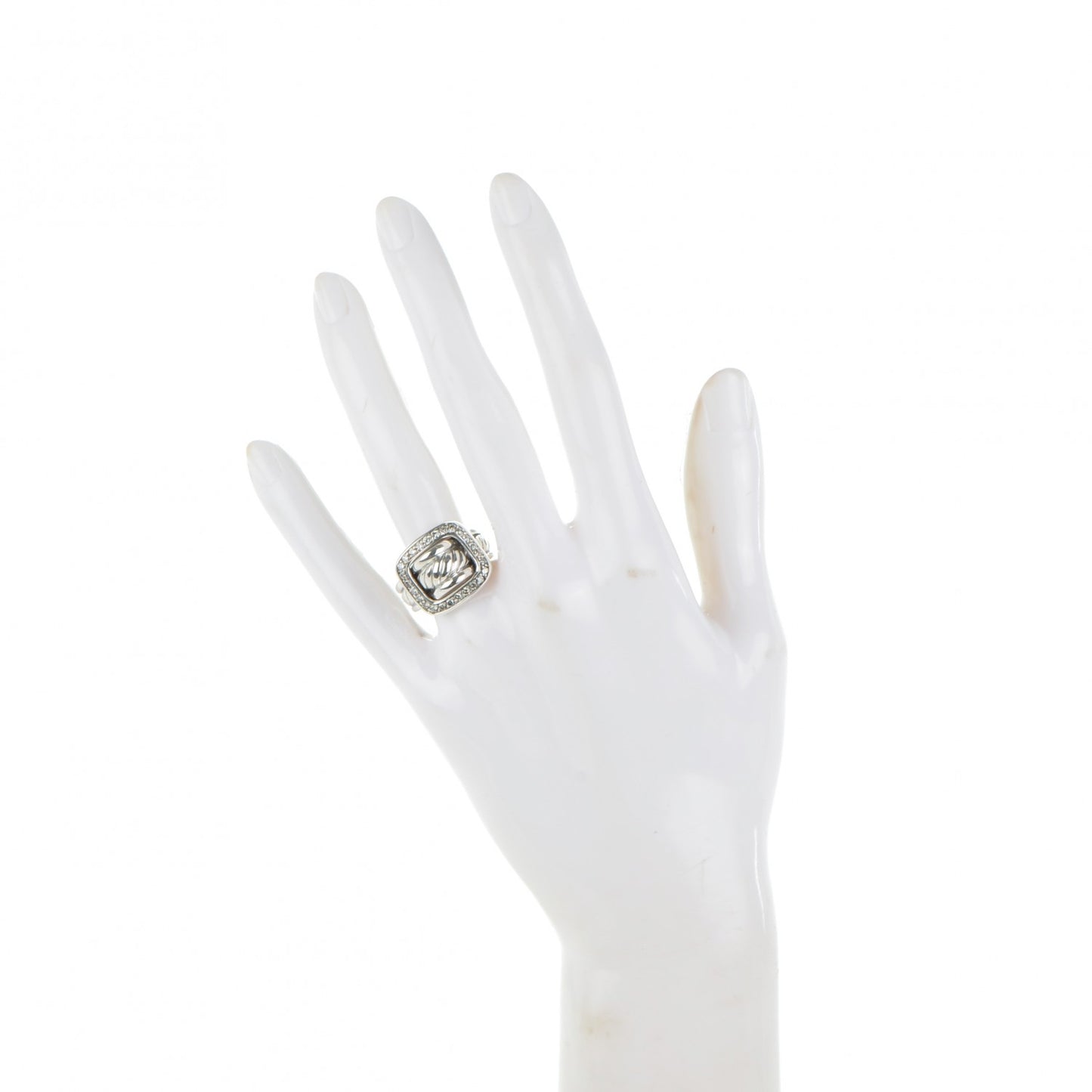 Sterling Silver Diamond Buckle Ring 53 6.5