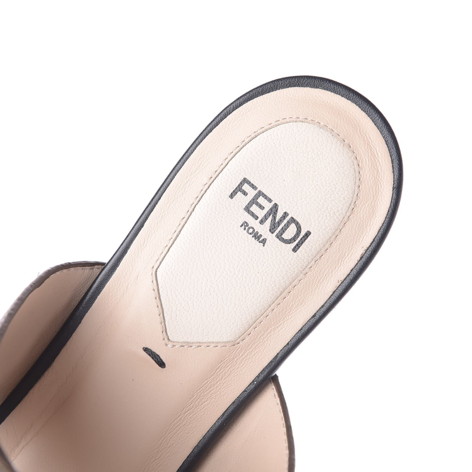 Fendi Vitello FF Embossed Buckle Flat Mules 36 Maya Black 10 of 11