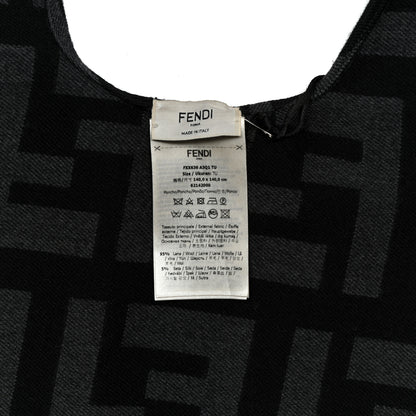 Fendi Wool Silk FF Poncho Black 3 of 3