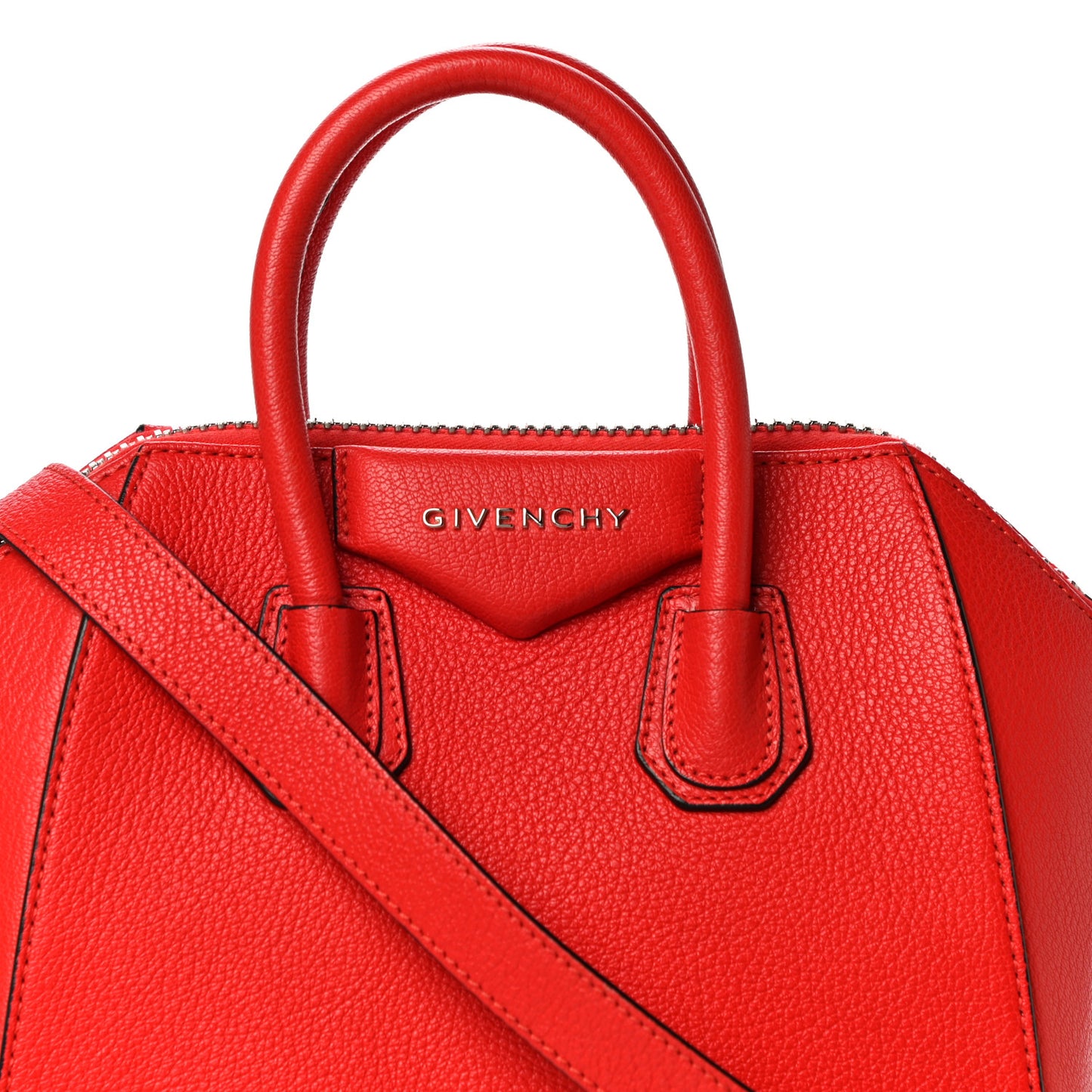 Sugar Goatskin Mini Antigona Pop Red