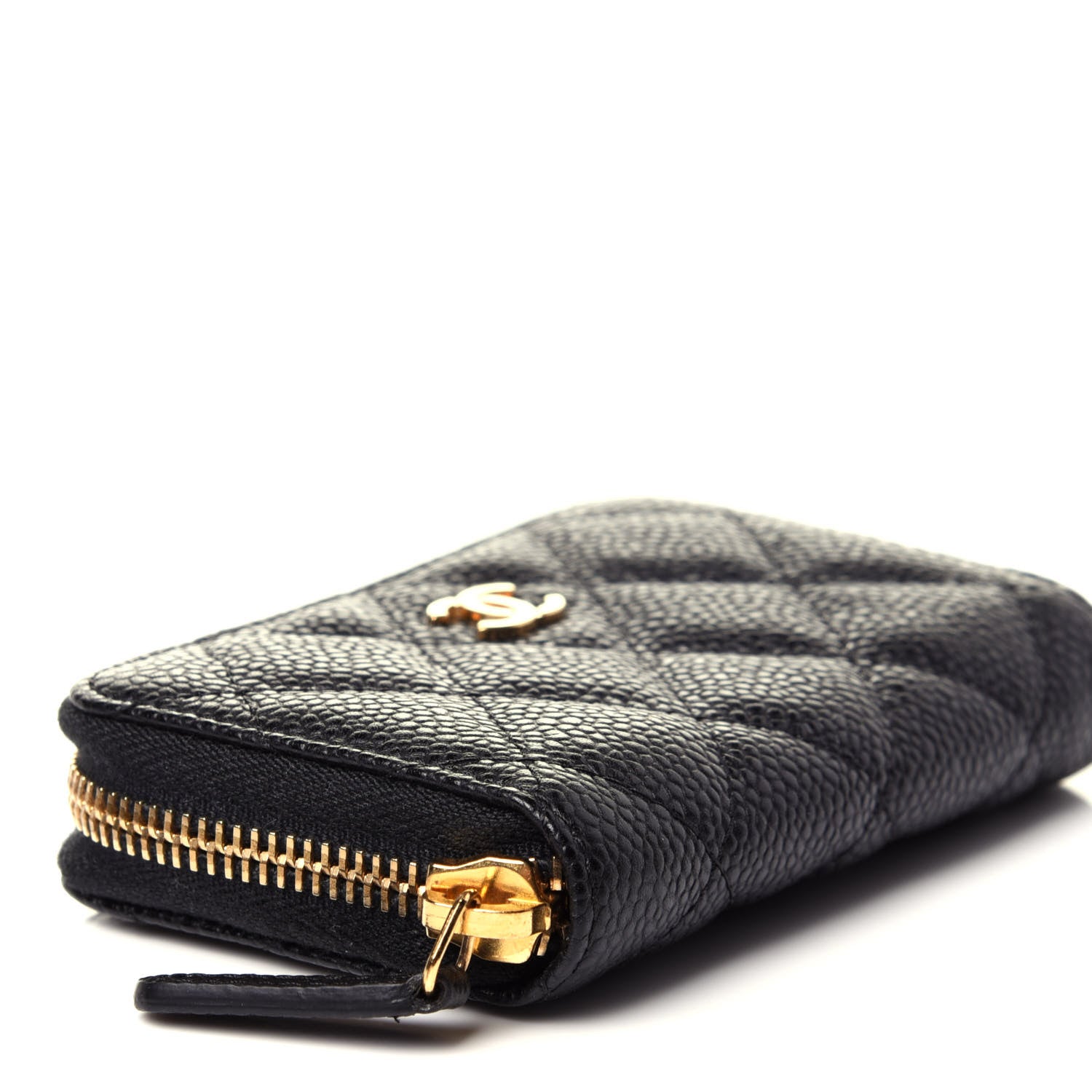 Chanel Caviar Quilted Zip Coin Purse Black 6 of 10