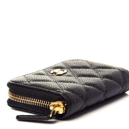 Chanel Caviar Quilted Zip Coin Purse Black 6 of 10