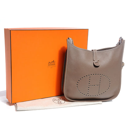 Hermes Taurillon Clemence Evelyne III GM Etoupe 5 of 9