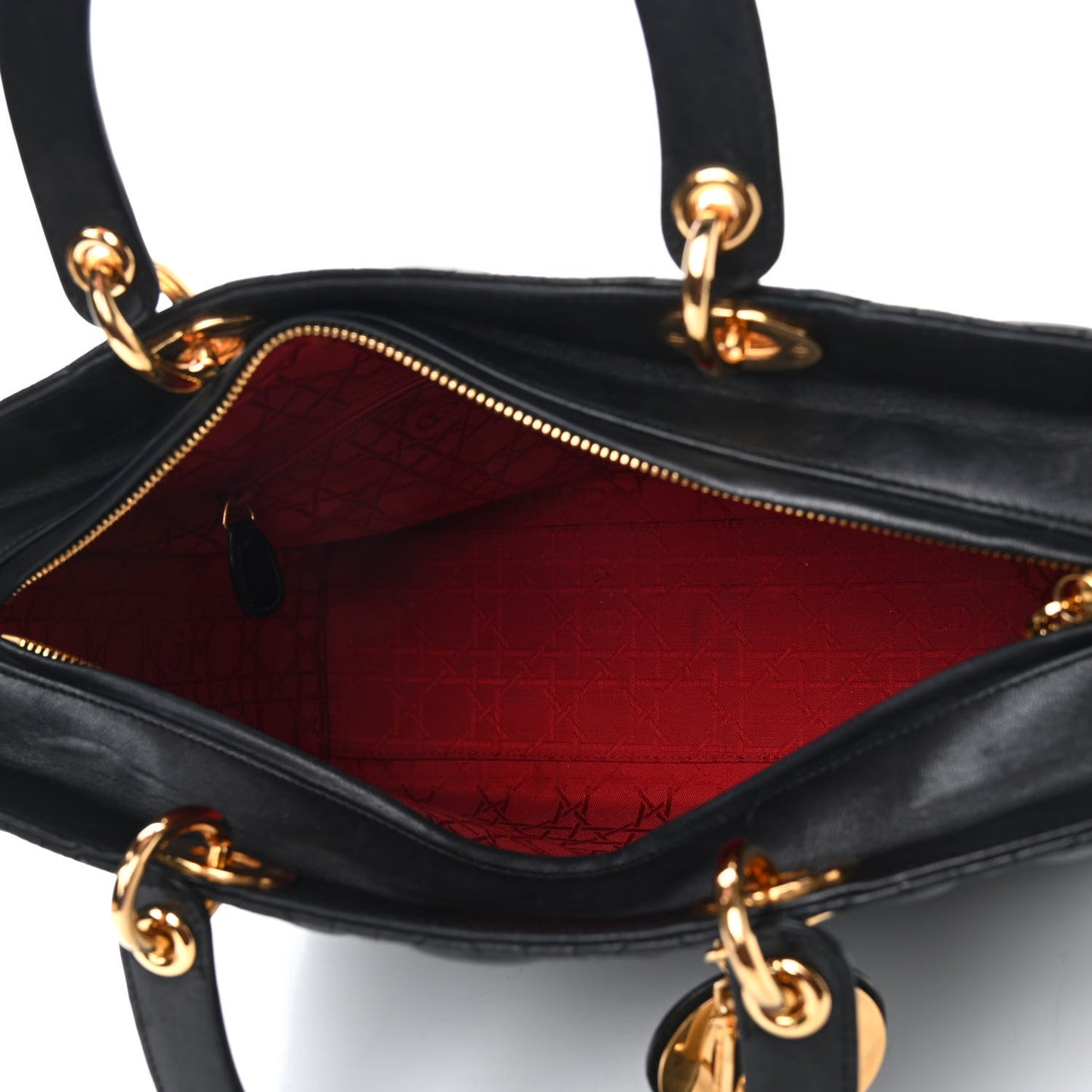 Lambskin Cannage Large Lady Dior Navy Blue
