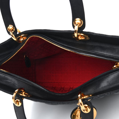 Christian Dior Lambskin Cannage Large Lady Dior Navy Blue 4 of 8